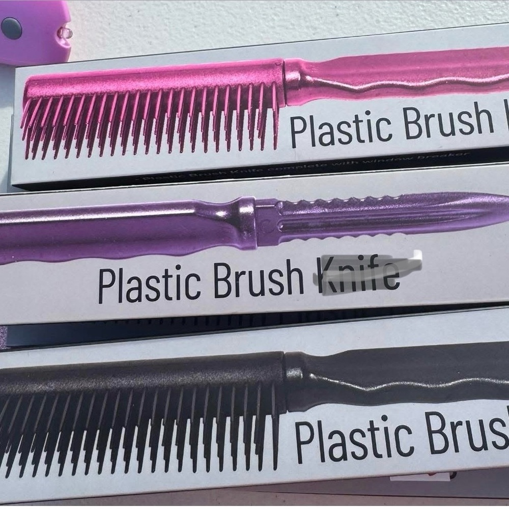 Metallic Pink, Purple & Black Plastic safety Styling Comb (1 for $15)